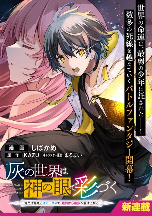 灰の世界は神の眼で彩づく　～俺だけ見えるステータスで、最弱から最強へ駆け上がる～ しばかめ/KAZU/まるまい